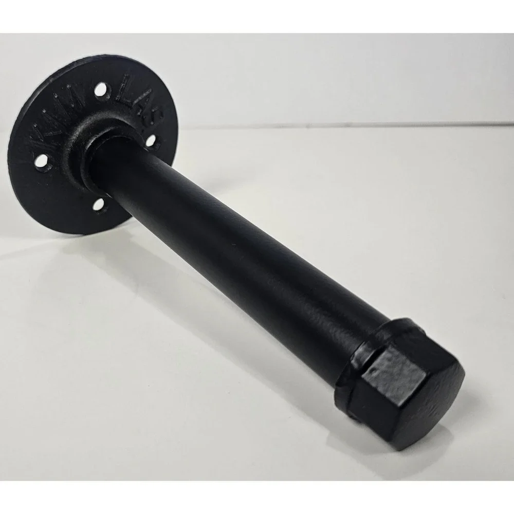 Black Pipe Shelf Bracket 7 Inch Industrial Metal Wall Mount